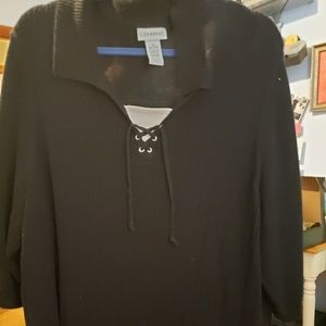 Black Lace up sweater